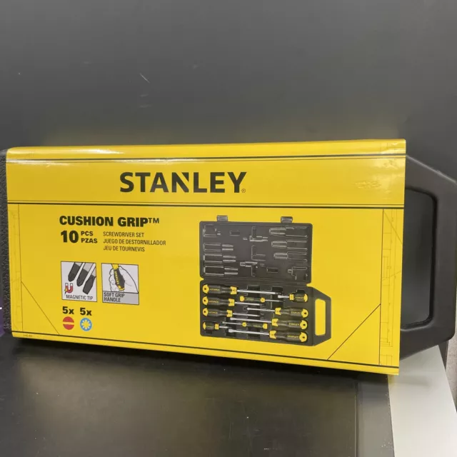 Stanley STA265014 Cushion Grip Screwdriver Set Flared / Pozi 10 Piece