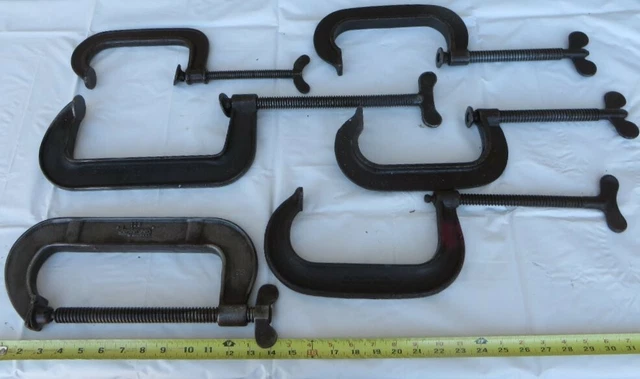 Lot 6" & 8" C-Clamps - Butterfly Handles - Williams; Jorgensen; Cincinnati; +etc