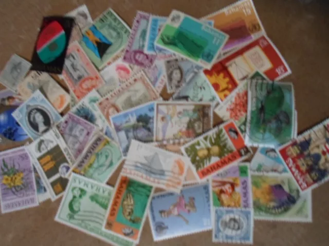 Collection lot 50 different stamps of the Bahamas