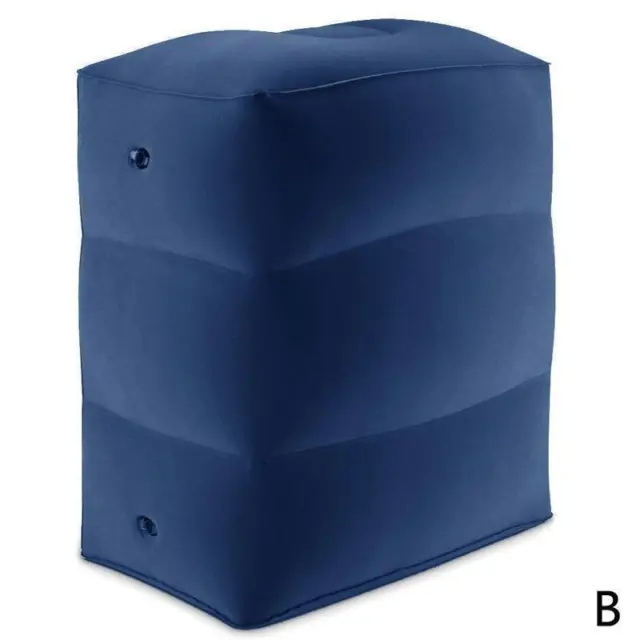 Colour Blue Inflatable Footrest Leg Foot Rest Office Car Pillows Travel Pad R M1