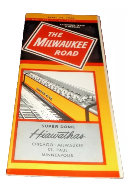 April 1966 Milwaukee Road Condensed Train Schedules