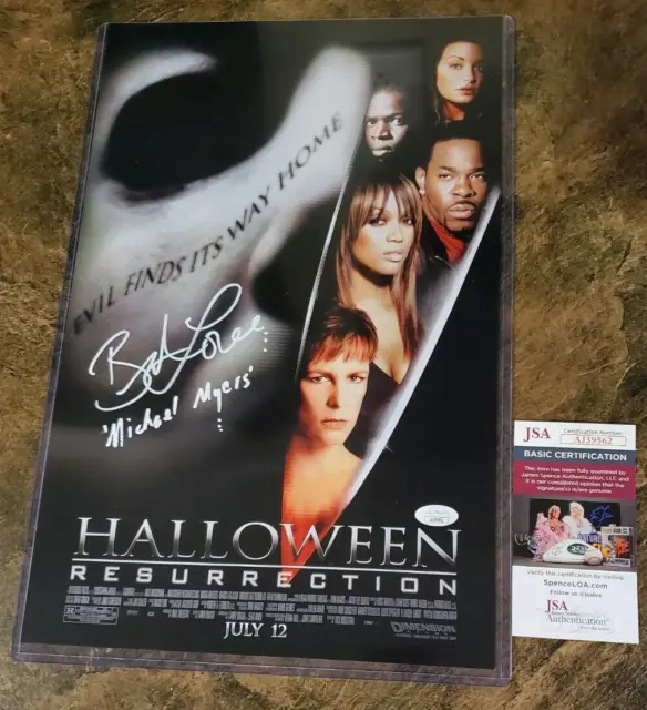 Halloween Resurrection Autographed 11x17 Poster Michael Myers Brad Loree JSA
