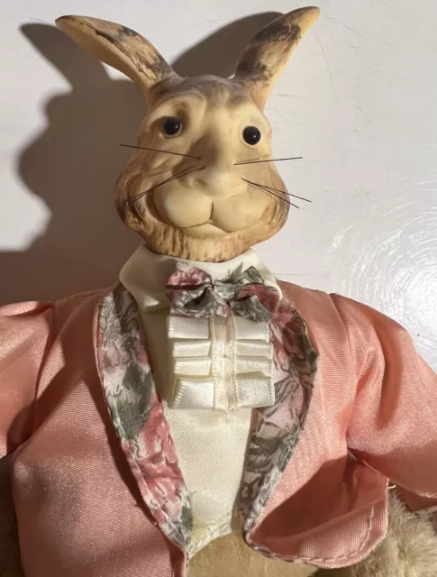 VTG Anco Heritage Court Bunny Rabbit Porcelain Head Feet Hands Anthropomorphic