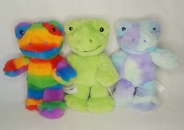 Build a Bear BaB BUDDIES- rainbow, green & hoppy swirls frogs