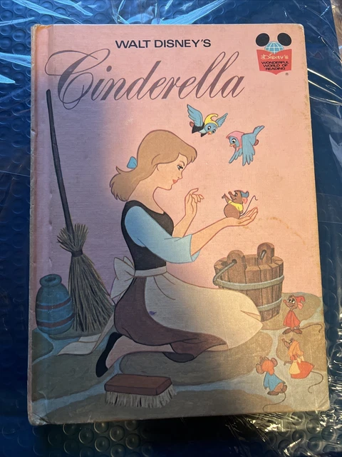 Walt Disney's Cinderella Book Wonderful World of Reading Vintage 1974 Hardcover