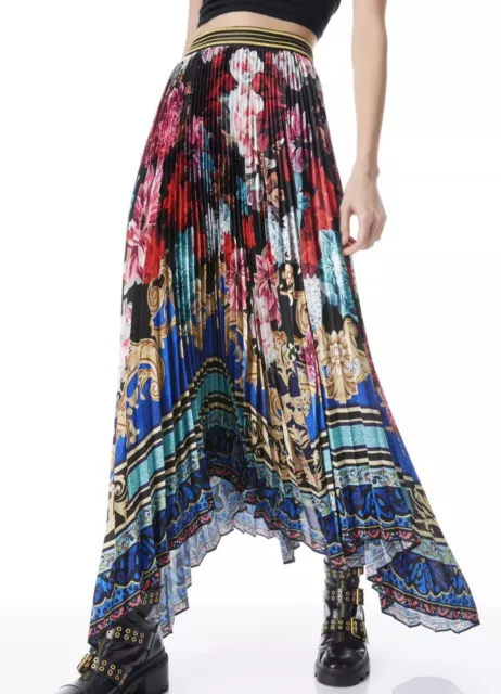 ALICE AND OLIVIA KATZ SUNBURST PLEATED MAXI SKIRT. Size 0. NWOT