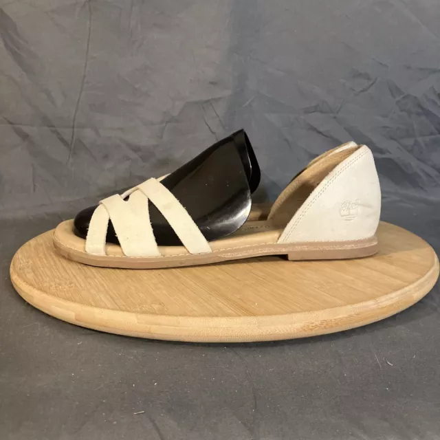 Timberland Caswell Sandals Womens 8/39 Beige Leather Ortholite Closed Back Shoes