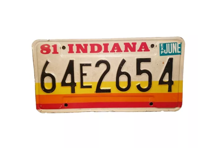 Indiana License Plate 1981 Vintage