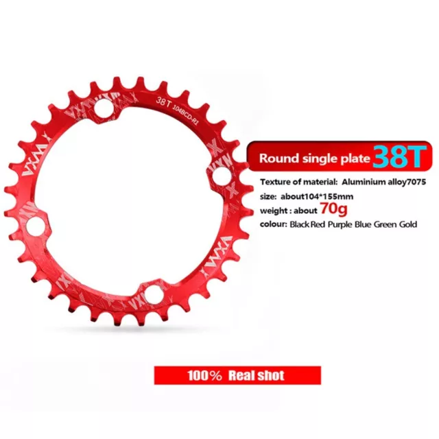 Aluminiumlegierung Radfahren Kettenblatt 104BCD 32T 34T 36T 38T verlängertes Za