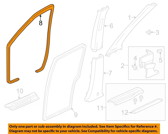 HONDA OEM 99-04 Odyssey Interior-Opening Trim Left 72355S0XA01ZB