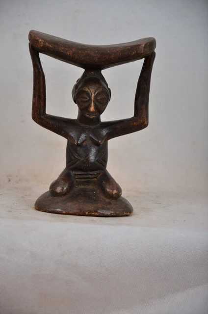 African tribal Art, LUBA headrest from Democratic Republic of Congo.