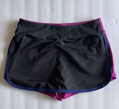 Z by Zella Shorts Girls M 8 10 Black Skort Front Purple Shorts Under Pockets New