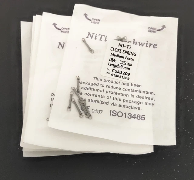 5Pks Dental Orthodontic Niti Closed Coil Spring 0.012" 9mm 10pcs/pack