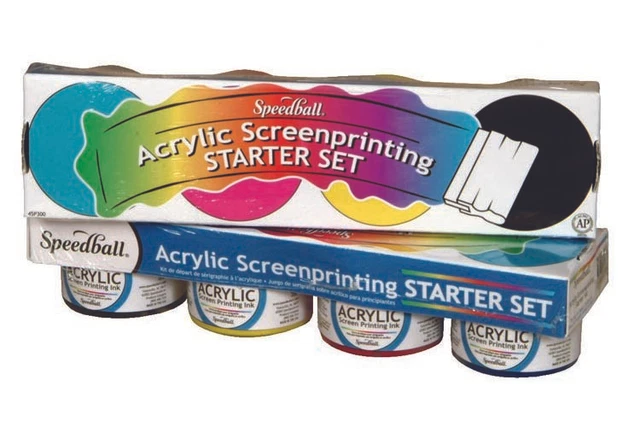 Kit de inicio de tinta textil Speedball frascos de 4 oz (1 cada 6 cuellos) (4504)