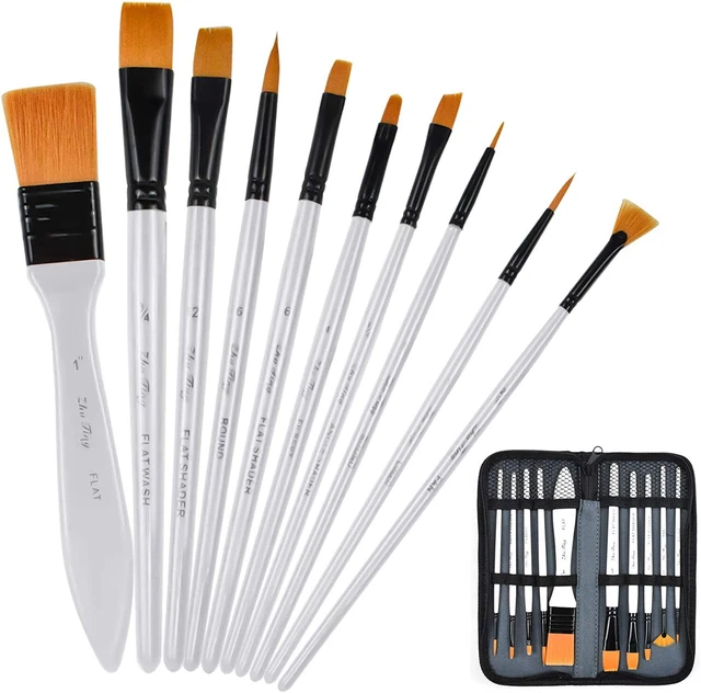 Set Pennelli Pittura 10 Pezzi Pennelli per Dipingere Nylon Pennelli per Art