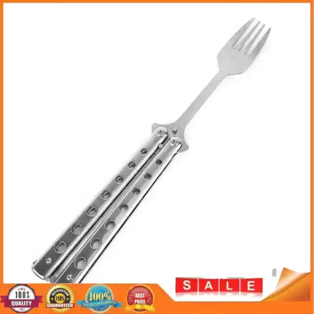 Metal Folding Balisong Trainer Spoon Fork Butterfly Knife Practice (Fork)