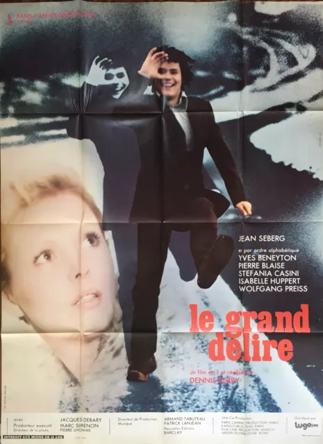 Affiche Cinéma LE GRAND DÉLIRE 120x160cm Poster / Jean Seberg / Isabelle Huppert