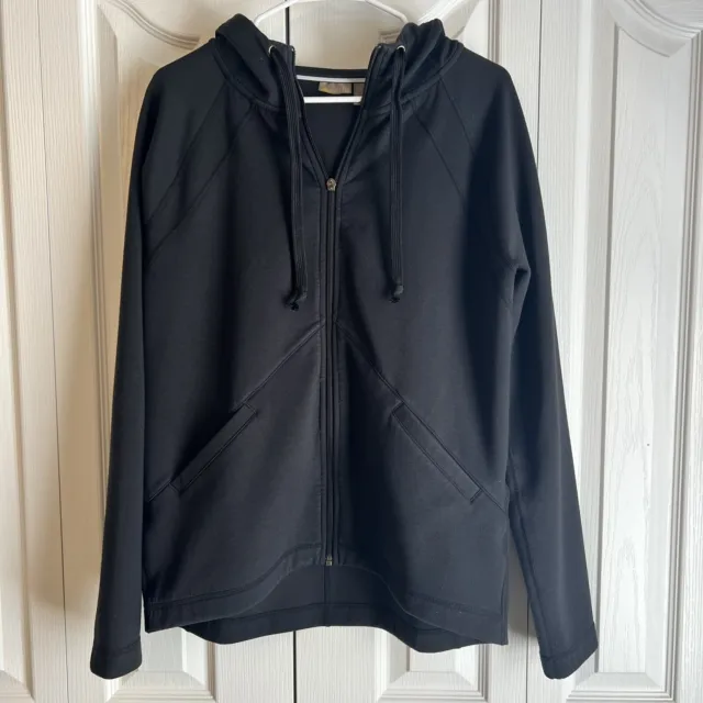 Zella Full Zip Hoodie Jacket Black Performance Sweatshirt Style Large