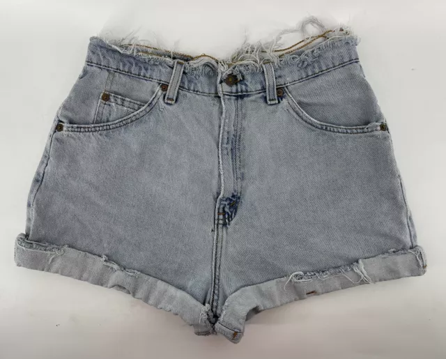 Levis Vintage Cut Off Fringe Jean Shorts Womens Size 6 High Rise Blue Denim