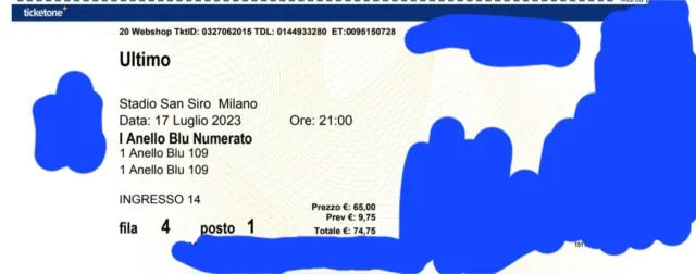 Biglietto Ultimo Milano 2023