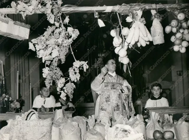 1955 CASTELMASSA offerte benedizione parroco chierichetti Rovigo Fotografia