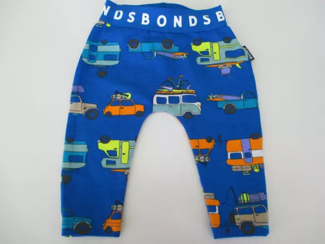 Bonds Newborn Baby Stretchies Leggings Pants sizes 0000 000 00 Blue Cars Vans