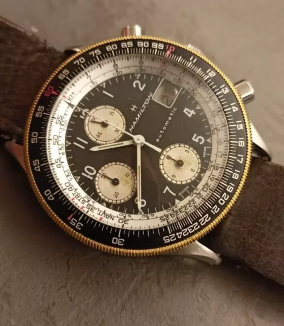 Hamilton Lancaster Htc Chronograph Automatic Vintage Lwo Lemania 283