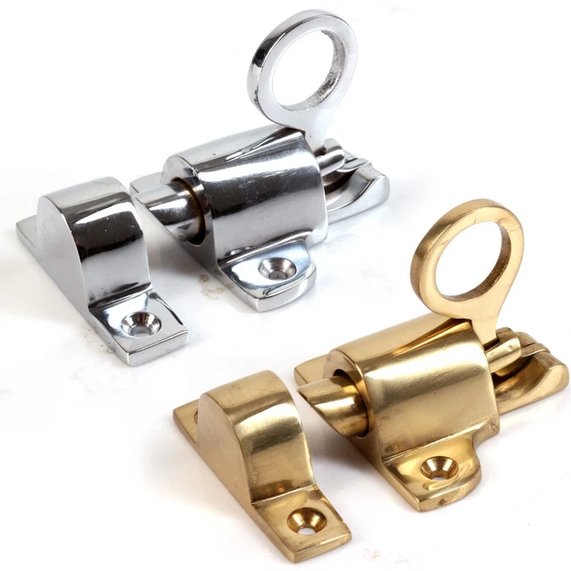 AUTO LOCK FANLIGHT CATCH SOLID BRASS OR CHROME Loft/Cabinet Sash Window Latch