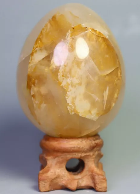 NATURAL Yellow PHANTOM MULTI INCLUSIONS Rainbow CRYSTAL Polishing Sphere Egg