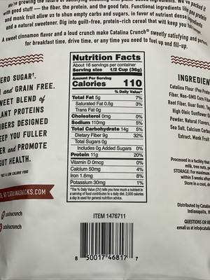 catalina crunch cinnamon toast nutrition catalina crunch cinnamon toast nutrition