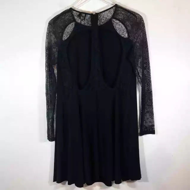 NWT ASOS Lace Insert Swing Dress Gothic Witch Cutout Long Sleeve Size US 6 2