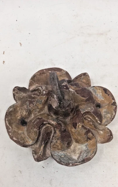 Antique Old Solid Wooden Flower With Hook Ceiling wall Decor Collectible  NH1689