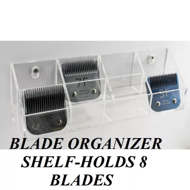 Grooming Groomer 8 CLIPPER BLADE ORGANIZER Shelf HOLDER for Geib,Laube,Moser,etc