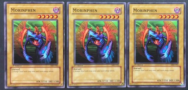 YUGIOH 3x 1st Edition Morinphen Metal Raiders MRD-043 Common MP Playset