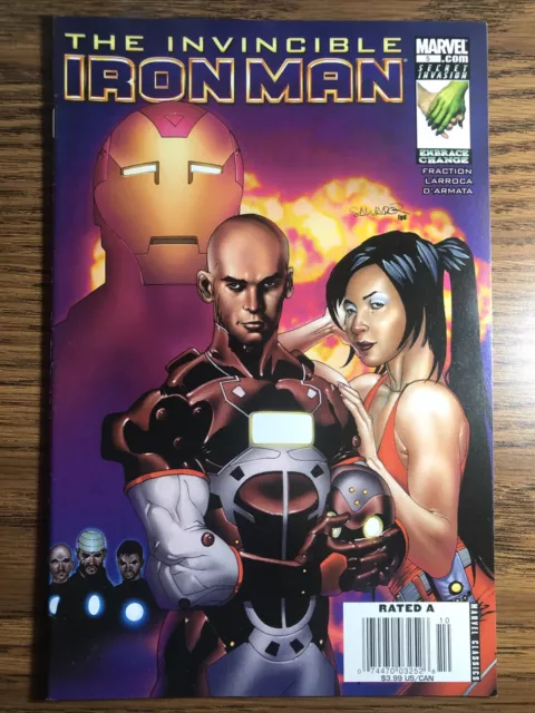 THE INVINCIBLE IRON MAN 5 RARE NEWSSTAND Salvador Larroca Cover MARVEL 2008