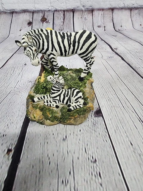 Vintage Collectable Zebra with Baby Zebra Resin Figurine