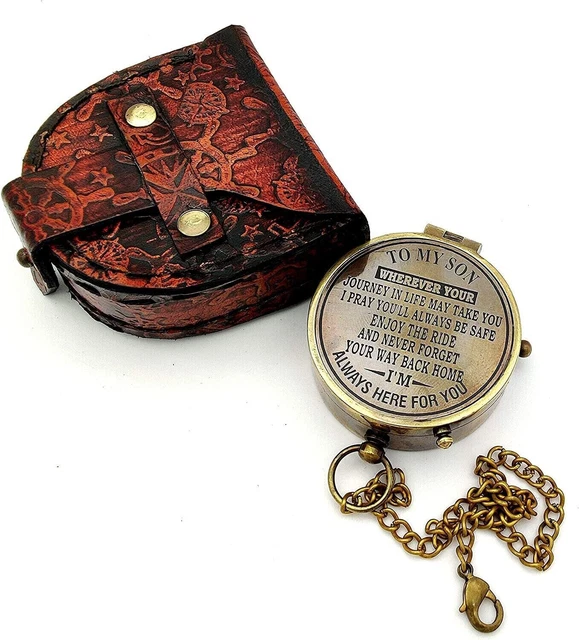 Brass Engraved Compass Gift to My Son/Nautical Gift for Son from Dad/Gift to Son
