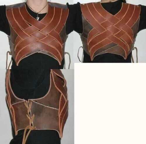 Elves Leather Body Armor Brown Weave LARP cosplay costume renaissance armor