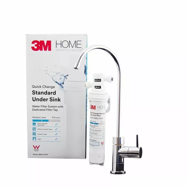 3M Home Under Sink Water Filter System- Reduces sediment chlorine taste odour