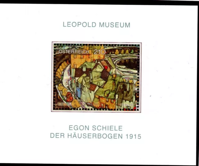 2005, ANK 2580, Blockausgabe Berühmte Gemälde - Egon Schiele - Der Häuserbogen