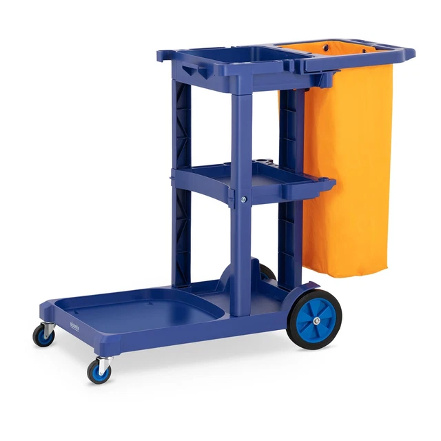 Carrello Multiuso Per Pulizie Con Sacco Biancheria Copertura In Plastica Giallo