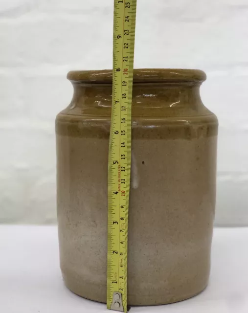 Large Vintage Salt Glazed Stoneware Storage/Utensil Jar/Pot Kitchen Farmhouse 8” 3