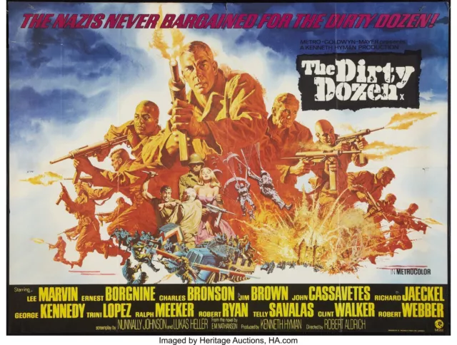 THE DIRTY DOZEN 1967 UK Quad poster print 30x40" Lee Marvin Charles Bronson