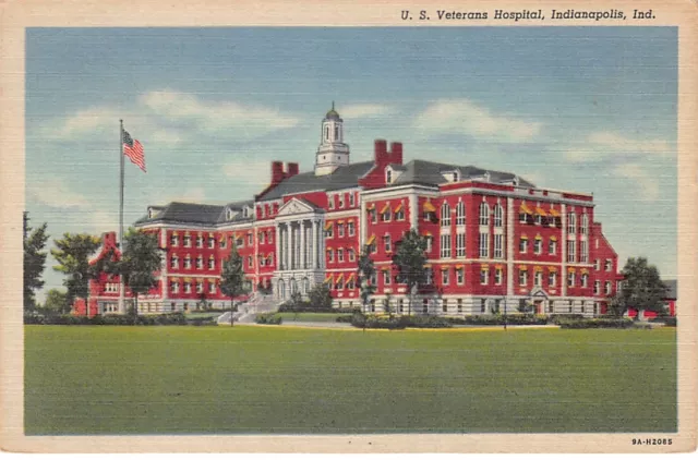 Indianapolis Indiana Veterans Hospital Vtg Postcard CP316