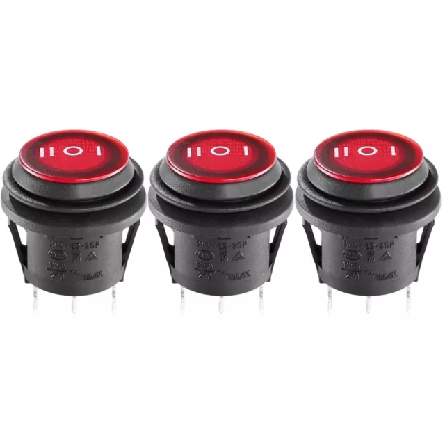 3 Pcs Momentary Push Button off Rocker Switch Spdt Joystick 3