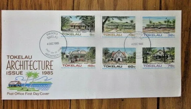 Tokelau 1985  Architecture  Complete Set  6 Stamps Fdc