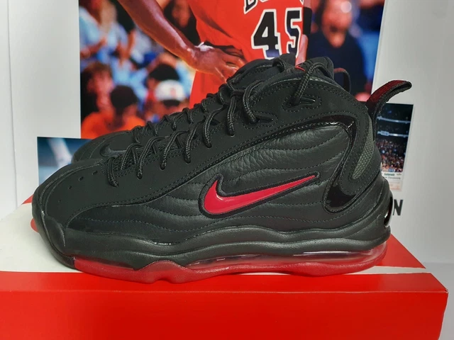 nike air total max uptempo black varsity red men's shoe