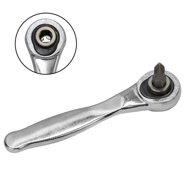 Llave de trinquete de dientes plateada 72 fácil desmontaje atornillado en espacios estrechos