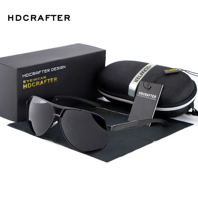 Retro HD Polarized Sunglasses Men's Pilot Metal Outdoor Driving Eyewear Glasses