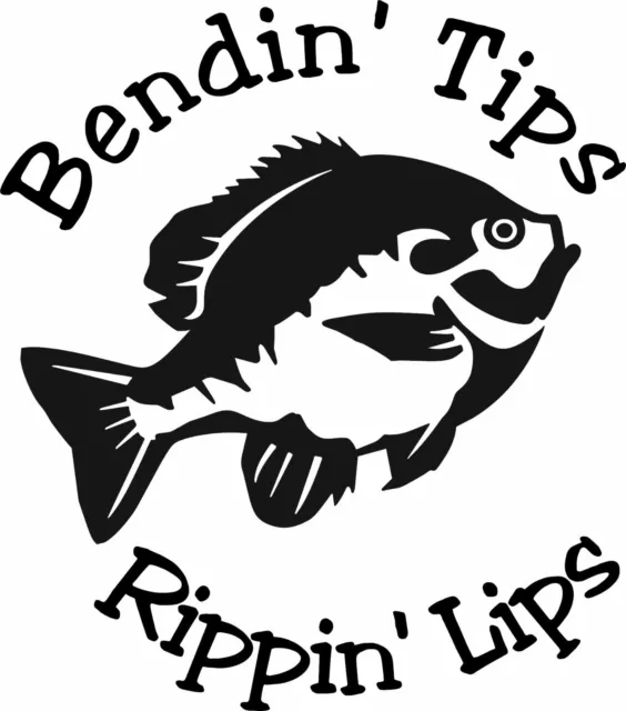 BENDIN' TIPS RIPPIN' Lips Bluegill Ice Fishing Window Wall Decal Man Cave  Boat $8.99 - PicClick
